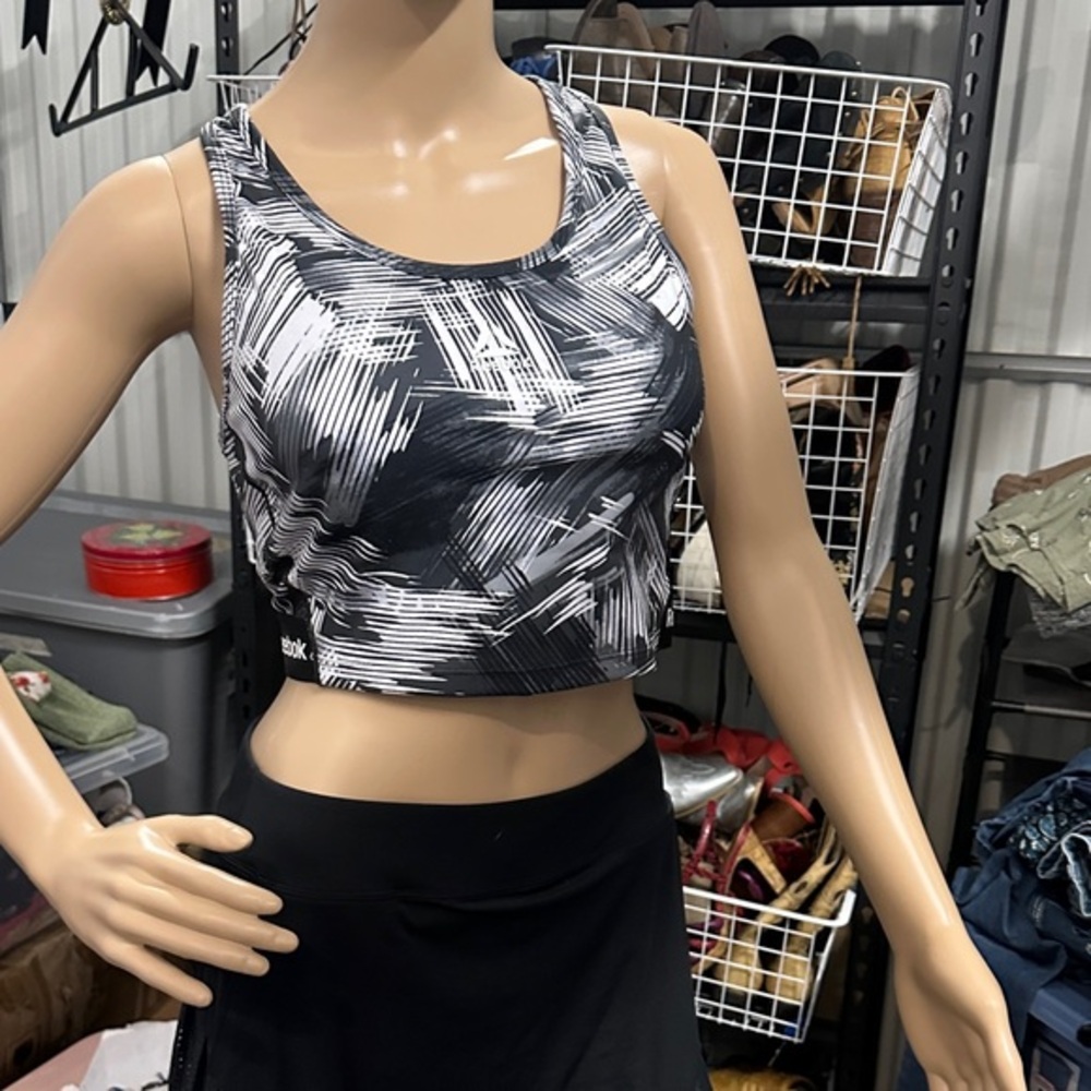 Reebok Black and White Sports Bra size s